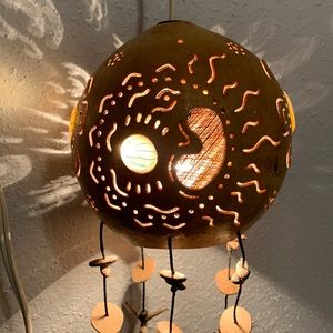 Boho Coconut Shell Lamp